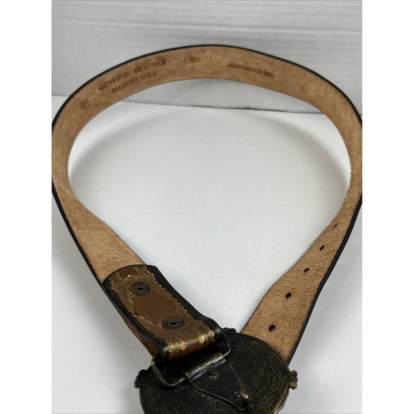 Leatherock Genuine Leather Belt Turquoise Carnelian Faux Cab Embellished USA M34 main image 13